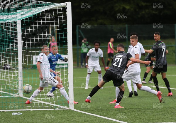 290721 - The New Saints FC v KF Kauno Zalgiris, Europa Conference League 2nd qualifying round, 2nd leg - Leo Smith of The New Saints scores the fourth goal