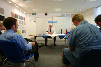 020703 - Tony Brown at the press conference where he officially announced his decision to withdraw support for the Gwent Regional rugby side