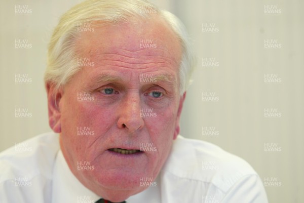 020703 - Tony Brown at the press conference where he officially announced his decision to withdraw support for the Gwent Regional rugby side