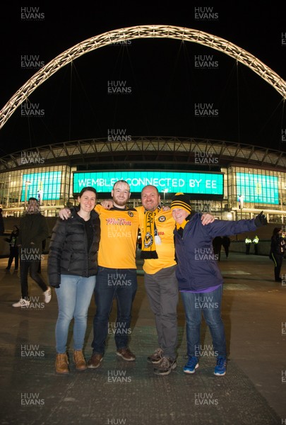 070218 - Tottenham Hotspur v Newport County, FA Cup Round 4 Replay - Newport County fans head to Wembley Stadium for the replay against Tottenham