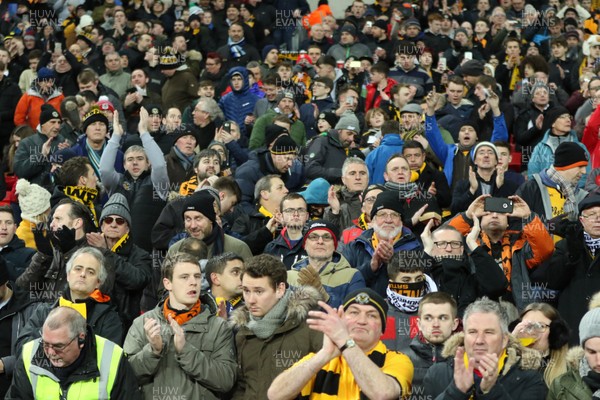 070218 - Tottenham Hotspur v Newport County, FA Cup Round 4 Replay - Newport County fans at the start of the match