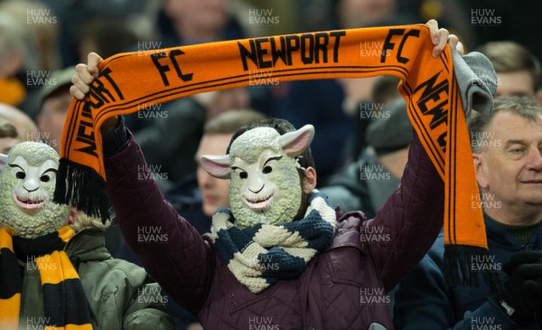 070218 - Tottenham Hotspur v Newport County, FA Cup Round 4 Replay - Newport County fans at the start of the match