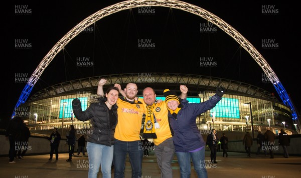 070218 - Tottenham Hotspur v Newport County, FA Cup Round 4 Replay - Newport County fans head to Wembley Stadium for the replay against Tottenham