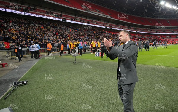 070218 - Tottenham Hotspur v Newport County, FA Cup Round 4 Replay - Newport County manager Michael Flynn applauds the fans at the end of the match