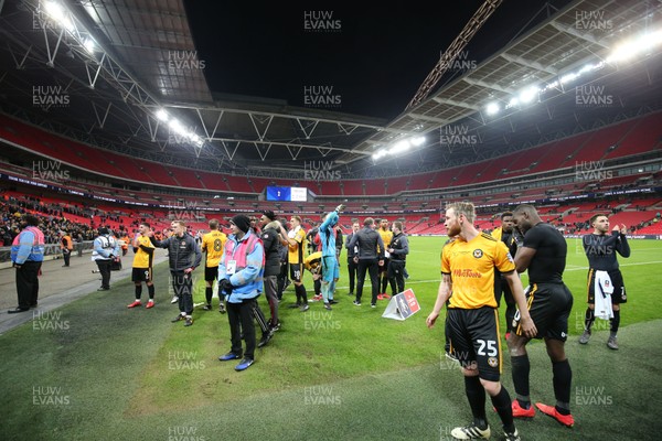 070218 - Tottenham Hotspur v Newport County, FA Cup Round 4 Replay - Newport County players applaud the fans at the end the end of the match