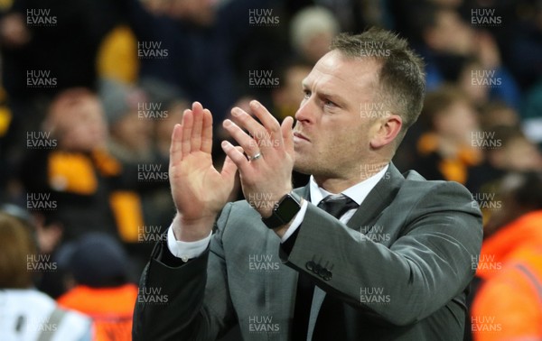 070218 - Tottenham Hotspur v Newport County, FA Cup Round 4 Replay - Newport County manager Michael Flynn applauds the crowd at the end of the match