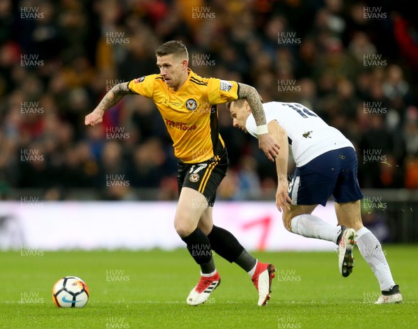 070218 - Tottenham Hotspur v Newport County - FA Cup Fourth Round Replay -  Scot Bennett of Newport on the attack 