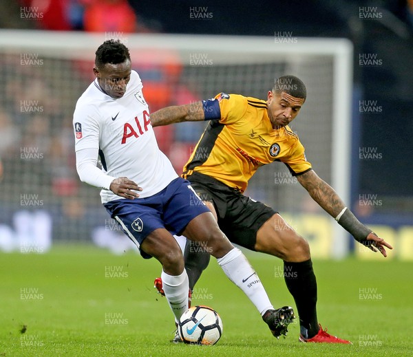 070218 - Tottenham Hotspur v Newport County - FA Cup Fourth Round Replay -  Joss Labadie of Newport and Victor Wanyama of Spurs