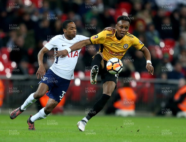 070218 - Tottenham Hotspur v Newport County - FA Cup Fourth Round Replay -  Shawn McCoulsky of Newport and Kyle Walker Peters of Spurs