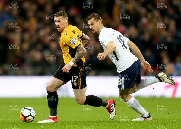 070218 - Tottenham Hotspur v Newport County - FA Cup Fourth Round Replay -  Scot Bennett of Newport on the attack