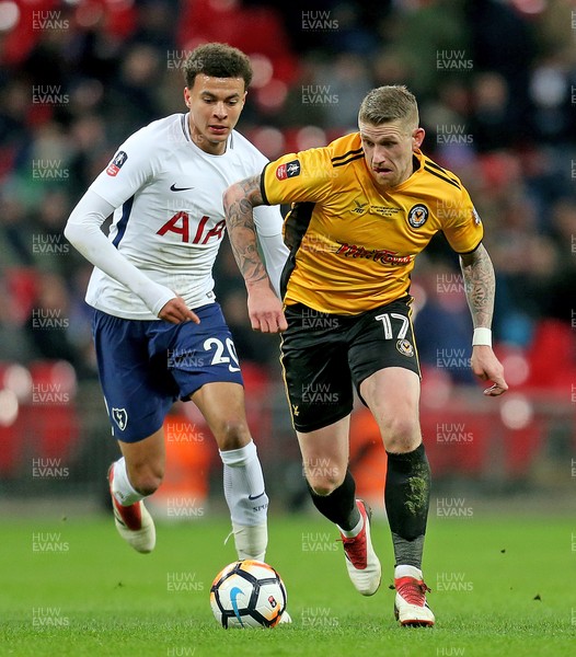 070218 - Tottenham Hotspur v Newport County - FA Cup Fourth Round Replay -  Scot Bennett of Newport and Dele Alli of Spurs