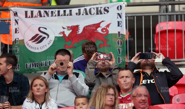 160917 - Tottenham Hotspur v Swansea City - Premier League - Swansea supporters take some Wembley photos before the match 