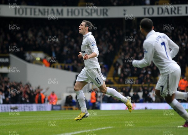 090213 Tottenham Hotspur v Newcastle United - Barclays Premier League - Gareth Bale celebrates his goal for Spurs 