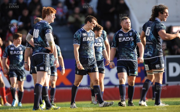 120113 - Toulon v Cardiff Blues - Heineken Cup -Sam Warburton of Cardiff Blues looks dejected