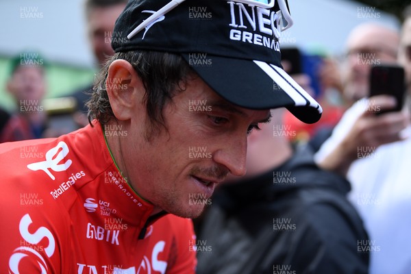 070925 - Picture shows Geraint Thomas as he leaves the stage in Cardiff in his last ever race in Wales in the final stage of the Tour of Britain from Newport to Cardiff to end his career