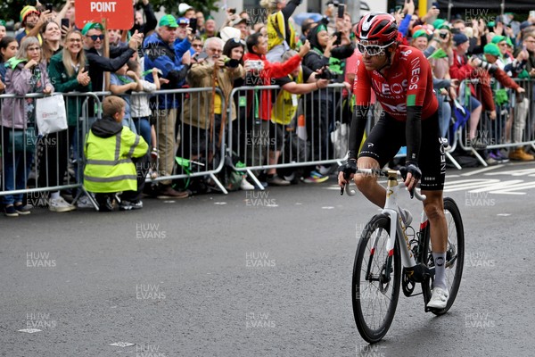 070925 - Picture shows an emotional Geraint Thomas as he crosses the finish line in Cardiff in his last ever race in Wales in the final stage of the Tour of Britain from Newport to Cardiff to end his career