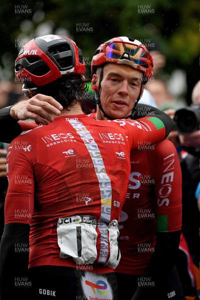 070925 - Picture shows an emotional Geraint Thomas as he crosses the finish line in Cardiff in his last ever race in Wales in the final stage of the Tour of Britain from Newport to Cardiff to end his career