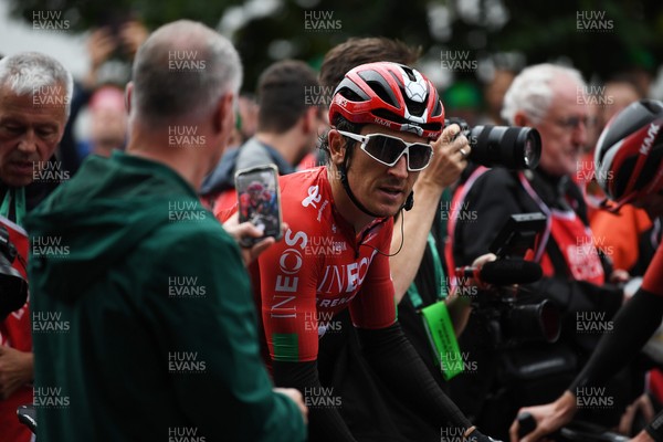 070925 - Picture shows an emotional Geraint Thomas as he crosses the finish line in Cardiff in his last ever race in Wales in the final stage of the Tour of Britain from Newport to Cardiff to end his career