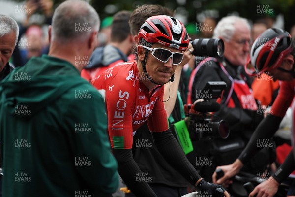 070925 - Picture shows an emotional Geraint Thomas as he crosses the finish line in Cardiff in his last ever race in Wales in the final stage of the Tour of Britain from Newport to Cardiff to end his career