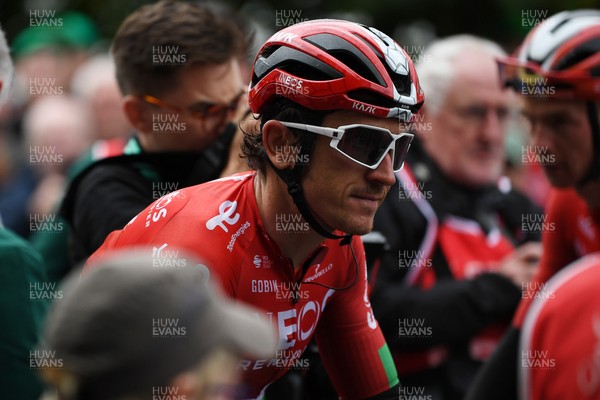 070925 - Picture shows an emotional Geraint Thomas as he crosses the finish line in Cardiff in his last ever race in Wales in the final stage of the Tour of Britain from Newport to Cardiff to end his career