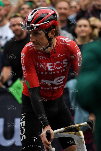 070925 - Picture shows an emotional Geraint Thomas as he crosses the finish line in Cardiff in his last ever race in Wales in the final stage of the Tour of Britain from Newport to Cardiff to end his career