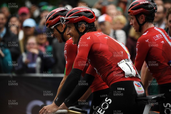 070925 - Picture shows an emotional Geraint Thomas as he crosses the finish line in Cardiff in his last ever race in Wales in the final stage of the Tour of Britain from Newport to Cardiff to end his career