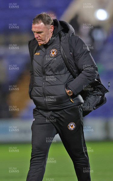 091223 - Tranmere Rovers v Newport County - Sky Bet League 2 - Manager Graham Coughlan of Newport County looking dejected after losing 2-1
