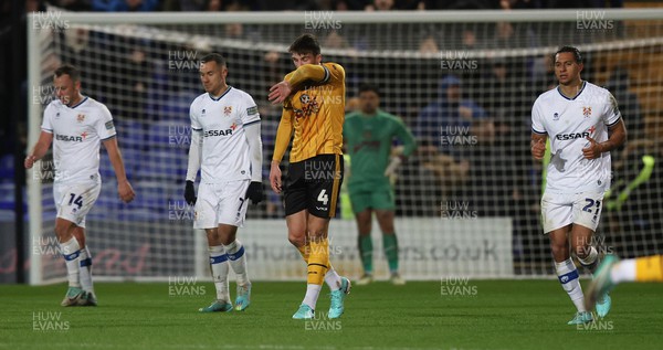091223 - Tranmere Rovers v Newport County - Sky Bet League 2 - Ryan Delaney of Newport County dejected as Tranmere score their 2nd goal