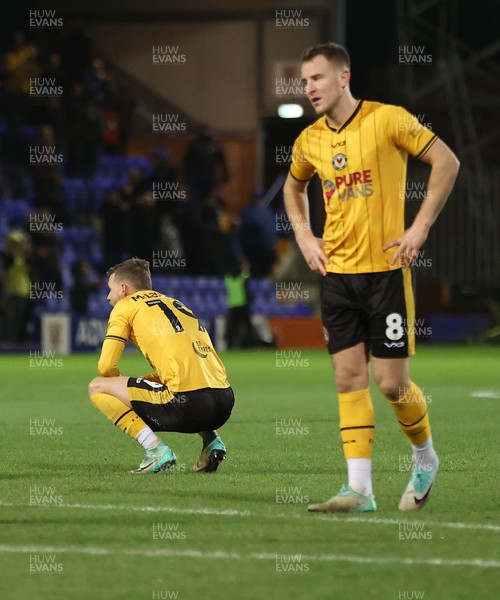 091223 - Tranmere Rovers v Newport County - Sky Bet League 2 - Shane McLoughlin of Newport County and Bryn Morris of Newport County at the end of the match