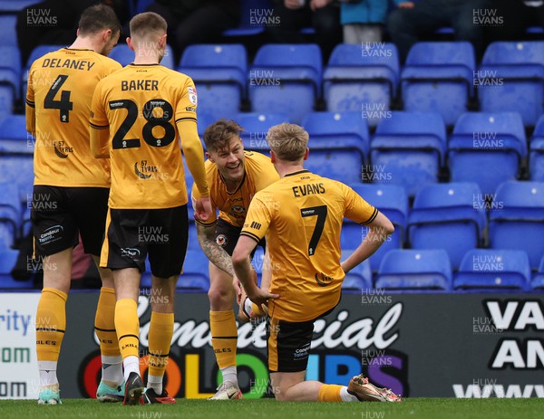 091223 - Tranmere Rovers v Newport County - Sky Bet League 2 - Will Evans of Newport County celebrates his goal in the 1st half