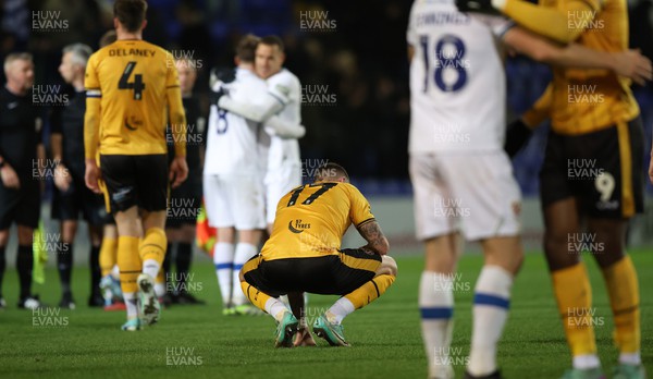 091223 - Tranmere Rovers v Newport County - Sky Bet League 2 - Scot Bennett of Newport County totally dejected at the end of the match 