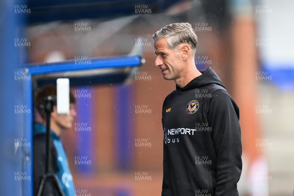 130925 - Tranmere Rovers v Newport County - Sky Bet League 2 - David Hughes, Manager of Newport County, arrives ahead of the game