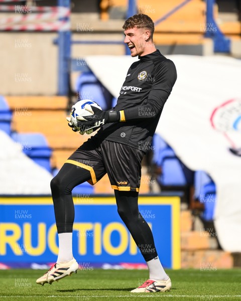130925 - Tranmere Rovers v Newport County - Sky Bet League 2 - Jordan Wright of Newport County during the pre-game warmup