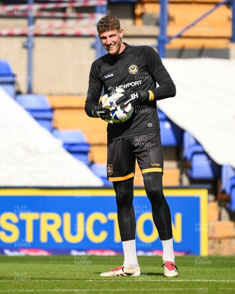 130925 - Tranmere Rovers v Newport County - Sky Bet League 2 - Jordan Wright of Newport County during the pre-game warmup