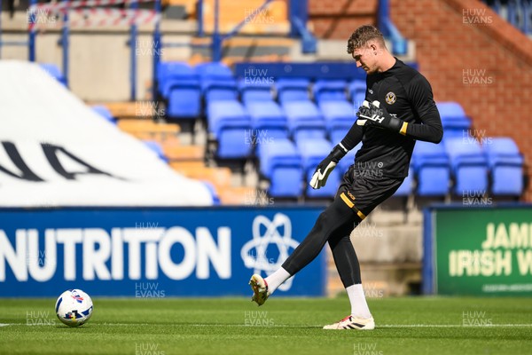 130925 - Tranmere Rovers v Newport County - Sky Bet League 2 - Jordan Wright of Newport County during the pre-game warmup