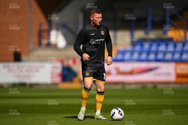 130925 - Tranmere Rovers v Newport County - Sky Bet League 2 - Lee Jenkins of Newport County during the pre-game warmup