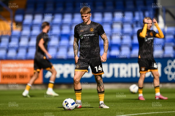 130925 - Tranmere Rovers v Newport County - Sky Bet League 2 - Kai Whitmore of Newport County during the pre-game warmup
