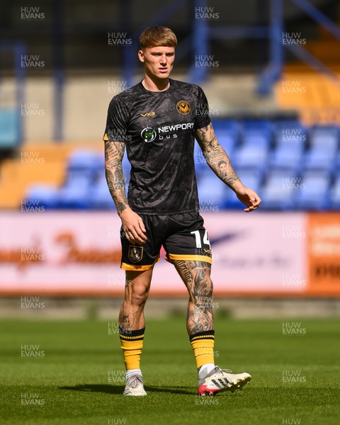 130925 - Tranmere Rovers v Newport County - Sky Bet League 2 - Kai Whitmore of Newport County during the pre-game warmup