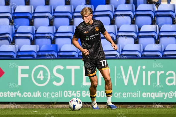 130925 - Tranmere Rovers v Newport County - Sky Bet League 2 - Tom Davies of Newport County during the pre-game warmup