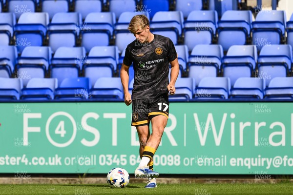 130925 - Tranmere Rovers v Newport County - Sky Bet League 2 - Tom Davies of Newport County during the pre-game warmup