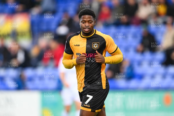 130925 - Tranmere Rovers v Newport County - Sky Bet League 2 - Bobby Kamwa of Newport County in action