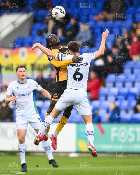 130925 - Tranmere Rovers v Newport County - Sky Bet League 2 - Cameron Antwi of Newport County and Richard Smallwood of Tranmere Rovers battle for the ball