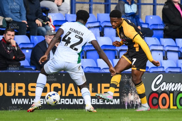 130925 - Tranmere Rovers v Newport County - Sky Bet League 2 - Bobby Kamwa of Newport County in action