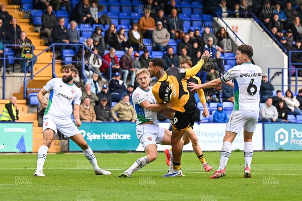 130925 - Tranmere Rovers v Newport County - Sky Bet League 2 - Courtney Baker-Richardson of Newport County scores to make it 1-1