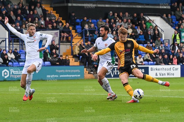 130925 - Tranmere Rovers v Newport County - Sky Bet League 2 - Ged Garner of Newport County shoots on goal