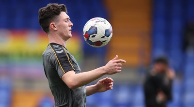 180323 - Tranmere Rovers v Newport County - Sky Bet League 2 - Calum Kavanagh of Newport County warm up 