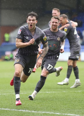 180323 - Tranmere Rovers v Newport County - Sky Bet League 2 - Charlie McNeill of Newport County cele on 2nd team goal in 1st half with Scot Bennett of Newport County