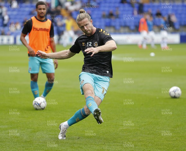 210821 - Tranmere Rovers v Newport County - Sky Bet League 2 - Alex Fisher of Newport County during warm up