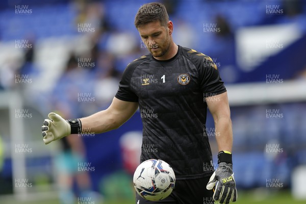 210821 - Tranmere Rovers v Newport County - Sky Bet League 2 - Goalkeeper Joe Day of Newport County during warm up