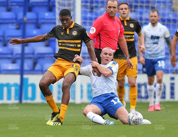 220918 - Tranmere Rovers v Newport County - Sky Bet League 2 - Tyrwwq Bakinson of Newport County and McCullough of Tranmere